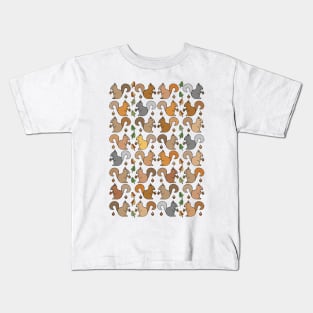 Cute and Colorful Squirel Pattern Kids T-Shirt